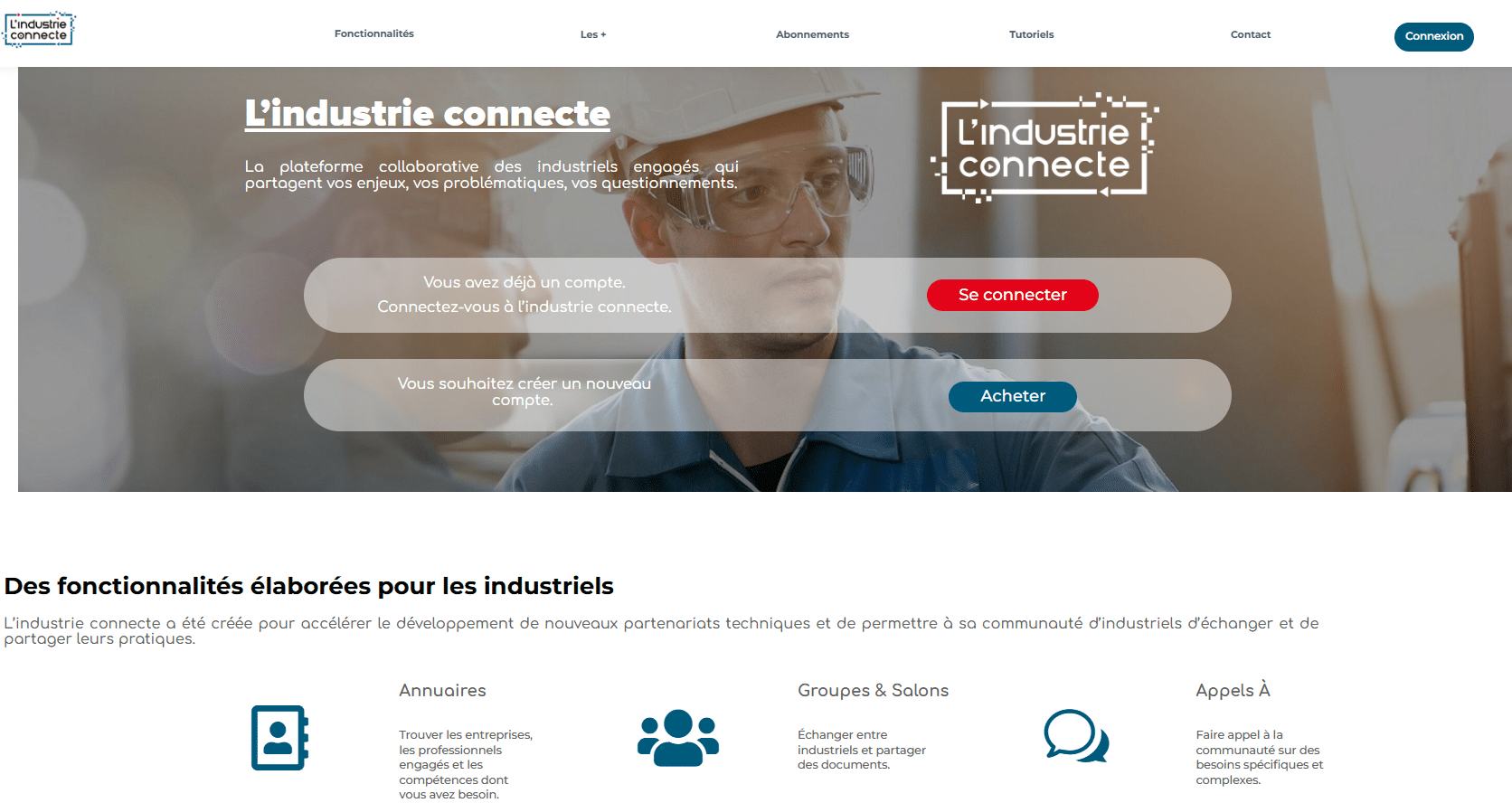 Landing Page Industrie Connect 